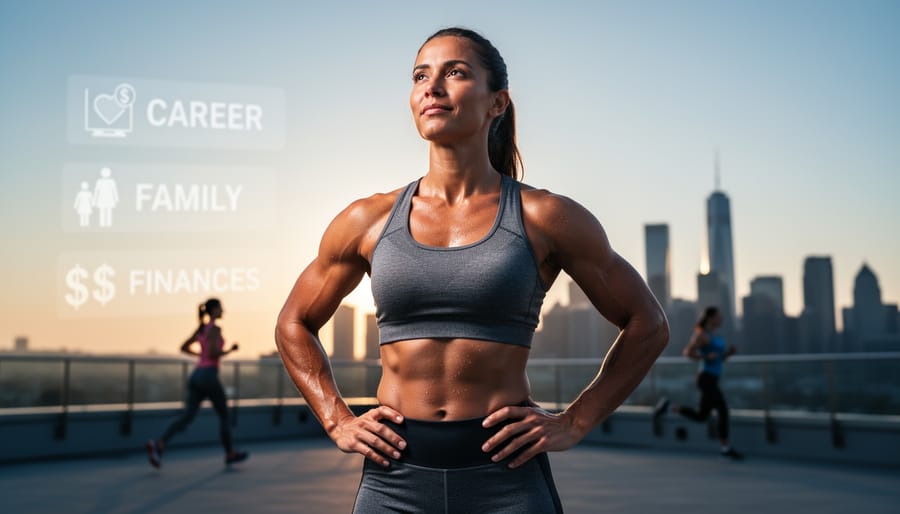 Athletic person in thoughtful pose during gym workout showing mental focus